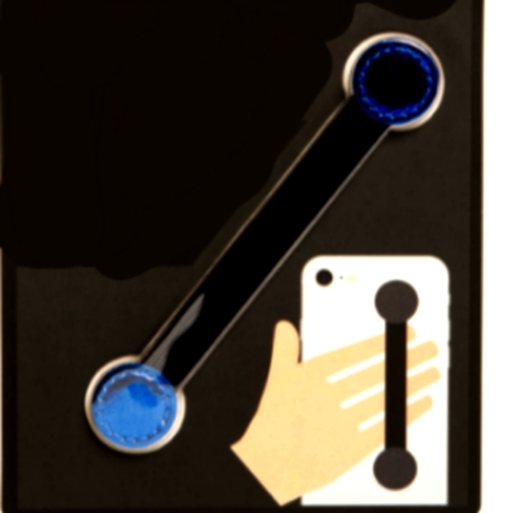Blue strectchable cell phone strap holder / grip
